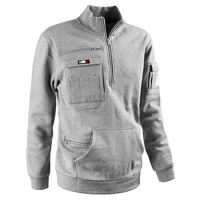 FELPA MEZ.ZIP TANK GRIGIO MLG SCURO
